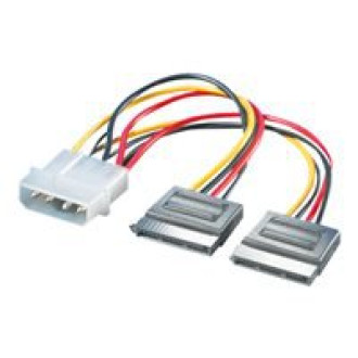 ROLINE Y-Adapterkabel 4 pol. HDD / 2x SATA 0,12m