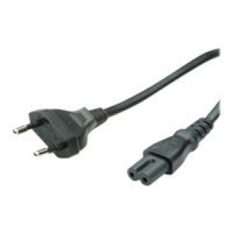 VALUE Netzkabel Euro-Flachstecker auf C7 2polig schwarz 1,8m