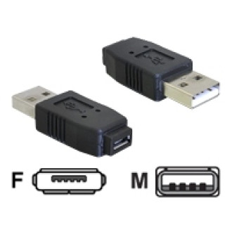 DELOCK Adapter USB micro-A+B Buchse zu USB2.0-A Stecker