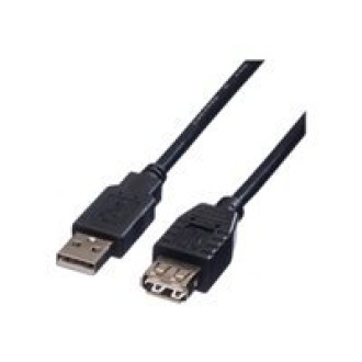 ROLINE USB 2.0 Kabel Typ A-A ST/BU schwarz 0,8m