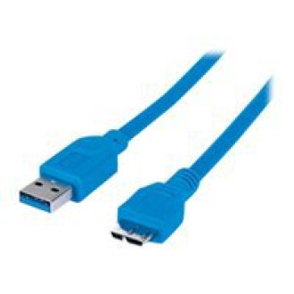 MANHATTAN USB 3.0 Anschlusskabel A-Stecker auf Micro-B-Stecker 1 m blau in Polybag