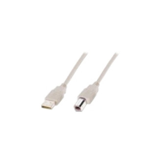 ASSMANN USB2.0 Anschlusskabel 5m USB A zu USB B AWG28 beige bulk