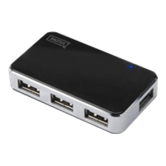 DIGITUS USB2.0 Hub 4-port 4xUSB A Buchse 1xUSB B mini Buchse inkl. Netzteil und USB Anschlusskabel