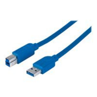 MANHATTAN SuperSpeed USB 3.0 Anschlusskabel 3m blau USB 3.0 Standard-A-Stecker auf USB 3.0 Standard-B-Stecker