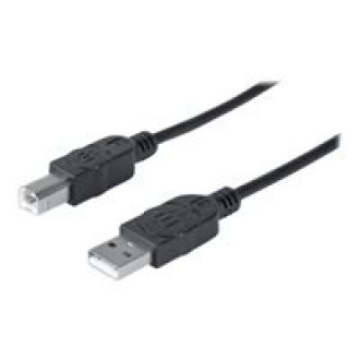 MANHATTAN Hi-Speed USB-B Anschlusskabel USB 2.0 Typ A Stecker - Typ B Stecker 480 Mbps 1,8m Schwarz