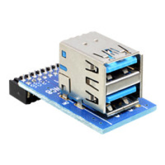 DELOCK Adapter USB 3.0 Pinheader Bu > 2x USB3.0-A Bu Vertikal