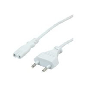 VALUE Netzkabel Euro-Flachstecker auf C7 2polig weiss 1,8m