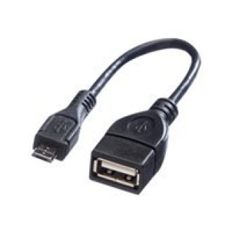 VALUE USB 2.0 Kabel USB 2.0 Typ Micro B - Typ A BU OTG 0,15m
