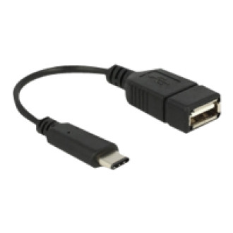 DELOCK Adapterkabel USB Type-C 2.0 Stecker > USB 2.0 A Buchse 15cm schwarz