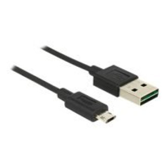 DELOCK Kabel EASY-USB 2.0 Typ-A Stecker > EASY-USB 2.0 Typ Micro-B Stecker schwarz 1 m