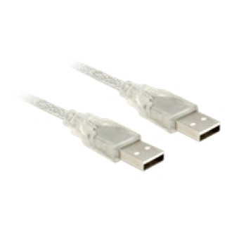 DELOCK Kabel USB 2.0 Typ-A Stecker > USB 2.0 Typ-A Stecker 0,5 m transparent