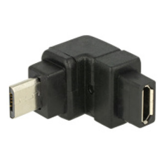 DELOCK Adapter USB 2.0micro-B Stecker > USB 2.0micro-B Buchse gewinkelt oben