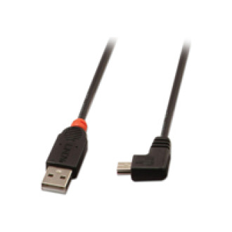 LINDY USB 2.0 Typ A/Mini-B 90 Grad 1m Mini-B Stecker rechts gewinkelt