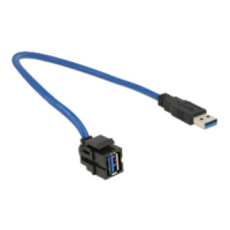 DELOCK Keystone USB3.0 A Buchse > USB3.0 A Stecker 250 mit Kabel