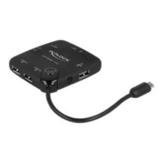 DELOCK Card Reader OTG Micro USB > 5 x Slots + 3 Port USB Hub fur Smartphones