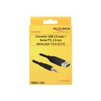 DELOCK Adapterkabel USB > Seriell-TTL Stecker 3,5 mm 3 Pin Klinke 1,8m 3,3 V