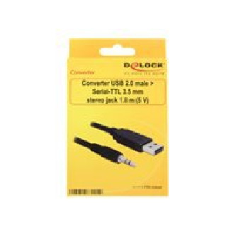 DELOCK Adapterkabel USB > Seriell-TTL Stecker 3,5 mm 3 Pin Klinke 1,8m 5 V