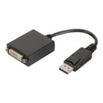 DIGITUS DisplayPort Adapterkabel DP - DVI 24+5 St/Bu 0,15m,m/Verriegelung DP 1.1a kompatibel sw