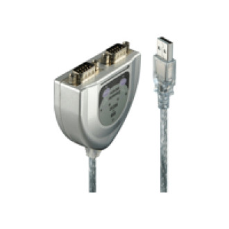 LINDY USB RS232 Konverter 2 Port. Liefert zwei RS232-Ports mit 9poligem Stecker, FTDI-Chip