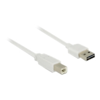 DELOCK Kabel EASY-USB 2.0 Typ-A Stecker > USB 2.0 Typ-B Stecker 0,5 m weiss