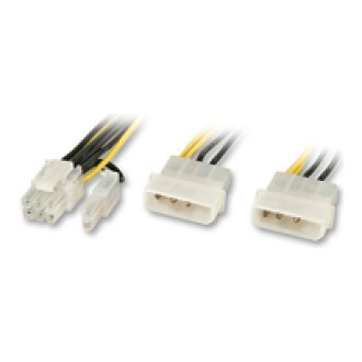 LINDY Internes Stromadapterkabel SLI/PCIe 6 2 / 2x5 25 2x5.25 f.PCIe- Grafikkarten