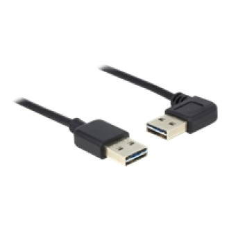 DELOCK Kabel EASY-USB 2.0 Typ-A Stecker > EASY-USB 2.0 Typ-A Stecker gewinkelt links / rechts 0,5 m