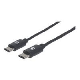 MANHATTAN USB 2.0 Typ C-Kabel 2m schwarz Typ C-Stecker auf Typ C-Stecker 480 Mbit/s