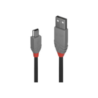 LINDY 0,5m USB 2.0 A/Mini-B Anthra Line