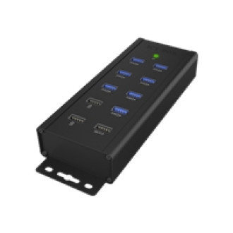 ICY BOX IB-HUB1703-QC3 7 Port USB 3.0 HUB mit 3 Ladeanschluessen 1x QC 3.0 Ladeanschluss 2x Schnell-Ladeanschluesse