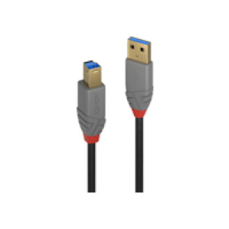 LINDY 0,5m USB 3.0 Typ A an B Kabel Anthra Line 5Gbit/s