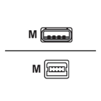 EFB USB2.0 Anschlusskabel Typ A Stecker auf Stecker Mini B 5polig  Classic Schwarz 1,5m