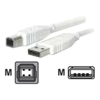 EFB USB2.0 Anschlusskabel Typ A Stecker auf Typ B Stecker Classic Grau 1.8m