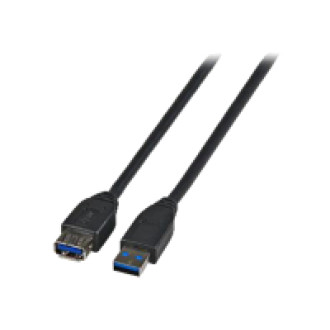 EFB USB3.0 Verlaengerungskabel Stecker Typ-A auf Buchse Typ-A Premium Schwarz 3m