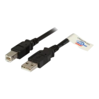 EFB USB2.0 Anschlusskabel Typ A Stecker auf Typ B Stecker Premium Schwarz 0,5m