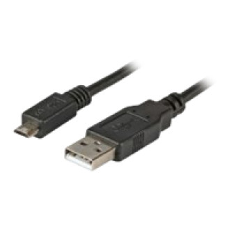 EFB USB2.0 Anschlusskabel Typ A Stecker auf Typ Micro B Stecker 5 polig Premium Schwarz 1,8m