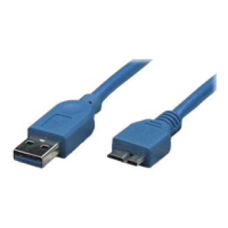 TECHLY USB3.0 Anschlusskabel blau 1m Stecker Typ A auf Stecker Typ Micro B