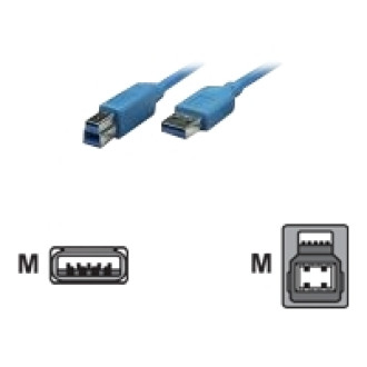 TECHLY USB3.0 Anschlusskabel blau 2m Stecker Typ A auf Stecker Typ B