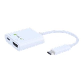 TECHLY Adapter USB 3.1 Typ C auf HDMI-C Typ C  USB Aufladeport weiss