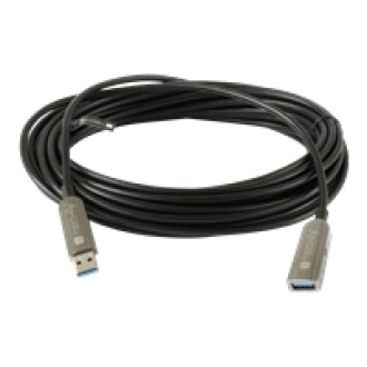 TECHLY USB3.0 AOC Glasfaser-Hybridkabel 30m Schwarz Unterstuetzt max.Bandbreite bis zu 5 Gbit Durchmesser 4,6mm Stecker A auf Buchse