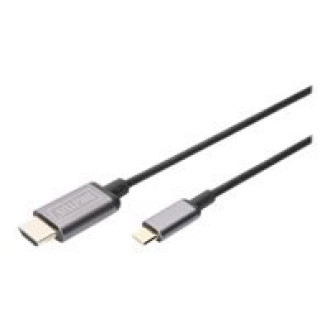 DIGITUS DA-70821 USB-C-HDMI Adapter 1,8m 4K/30Hz schwarz Metallgehäuse
