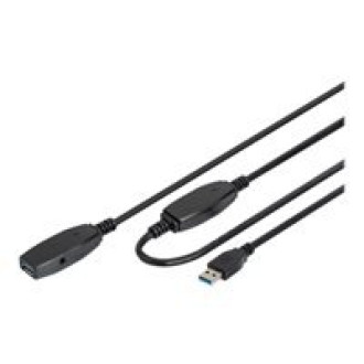 DIGITUS Extension Cable USB 3.0 SuperSpeed Type USB A/A M/F active black 15m