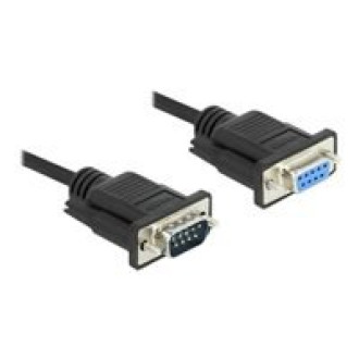 DELOCK Seriell Kabel RS-232 Sub-D9 Stecker zu Buchsemit sch malem Steckergehäuse 1m