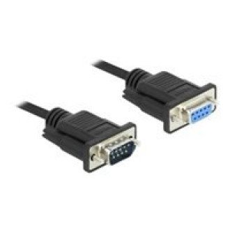 DELOCK Seriell Kabel RS-232 Sub-D9 Stecker zu Buchsemit sch malem Steckerghäuse 5m