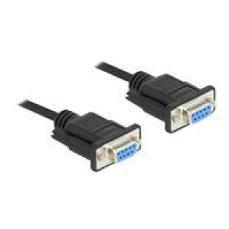 DELOCK Seriell Kabel RS-232 Sub-D9 Buchse zu Buchse Nullmodemmit sch malem Steckergehäuse 10m