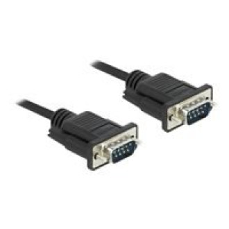 DELOCK Seriell Kabel RS-232 Sub-D9 Stecker zu Stecker Nullmodemmit sch malem Steckergehäuse 0,5m