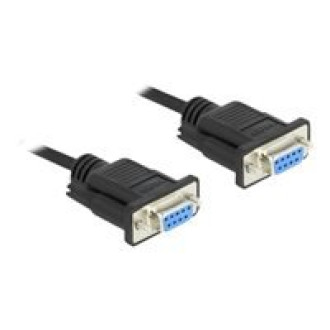 DELOCK Seriell Kabel RS-232 Sub-D9 Buchse zu Buchse Nullmodemmit sch malem Steckergehäuse 0,5m