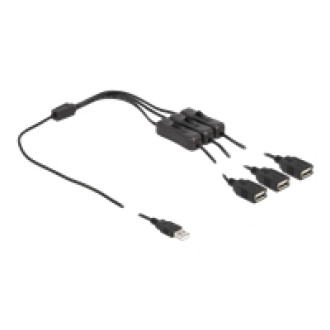DELOCK Kabel USB Typ-A Stecker zu 3xUSB Typ-A Buchse mit Schalter 1m
