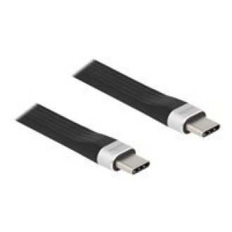 DELOCK USB 3.2 Gen 2 FPC Flachbandkabel USB Type-C zu USB Type-C 13,5cm PD 3A E-Marker
