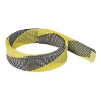 DELOCK Geflechtschlauch dehnbar 2mx38mm schwarz-gelb