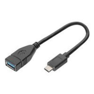 DIGITUS USB Type-C adapter cable OTG type C - A M/F 0,15m 3A 5GB 3.0 Version bl